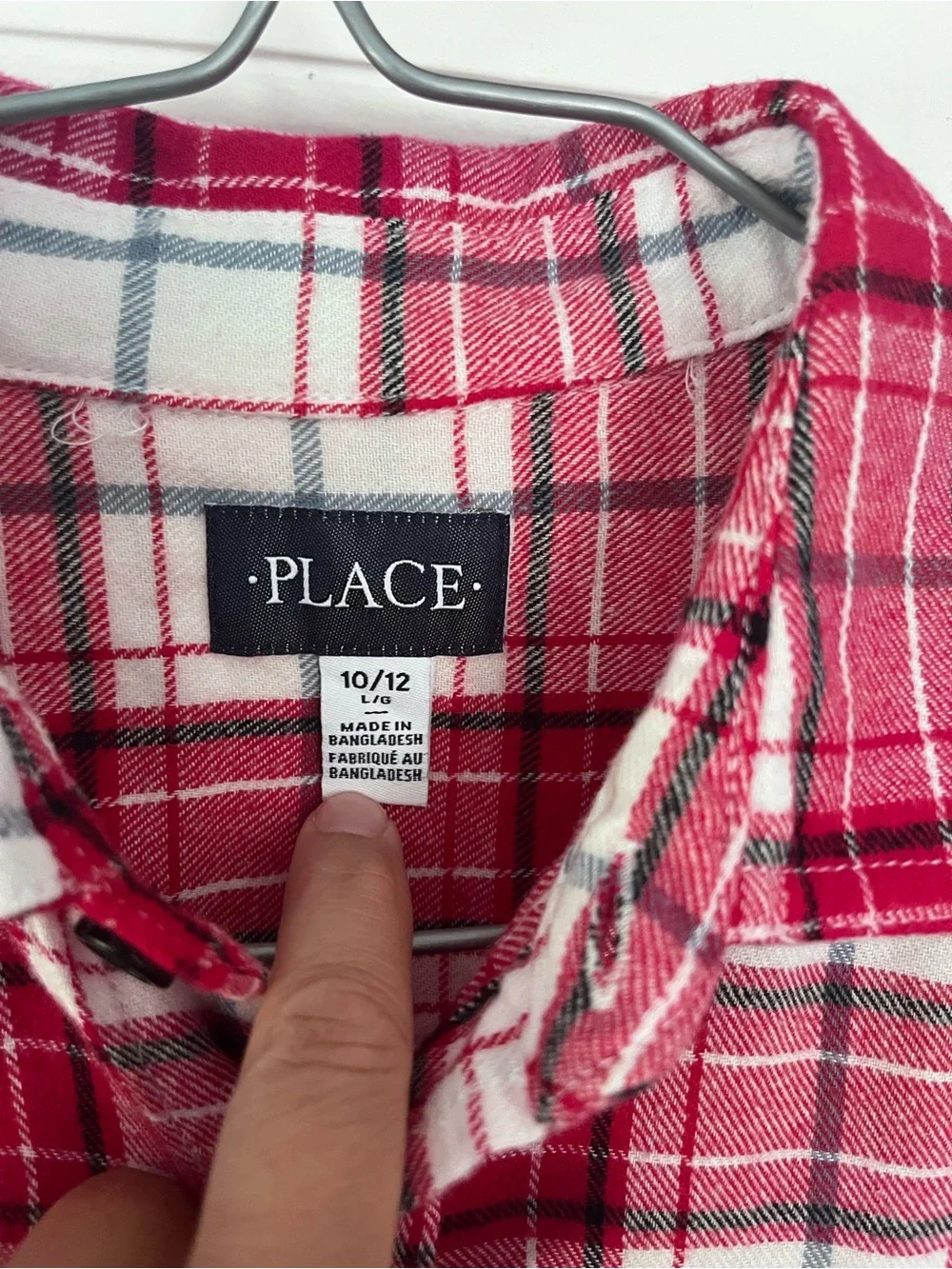 The Children's Place Red and White Plaid Button-Down Shirt